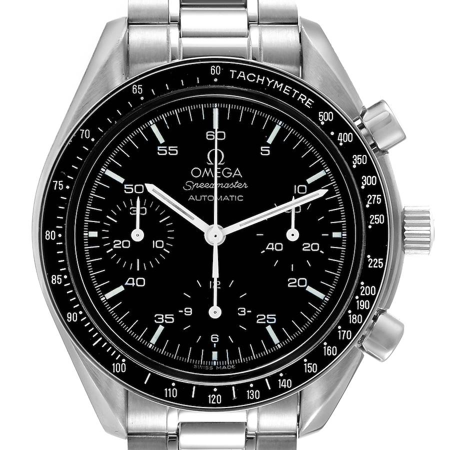 Omega Speedmaster Reduced Hesalite Chronograph Steel Watch 3510.50.00 Box Card SwissWatchExpo