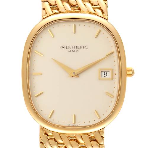 Photo of Patek Philippe Golden Ellipse Yellow Gold Ivory Dial Mens Watch 3747