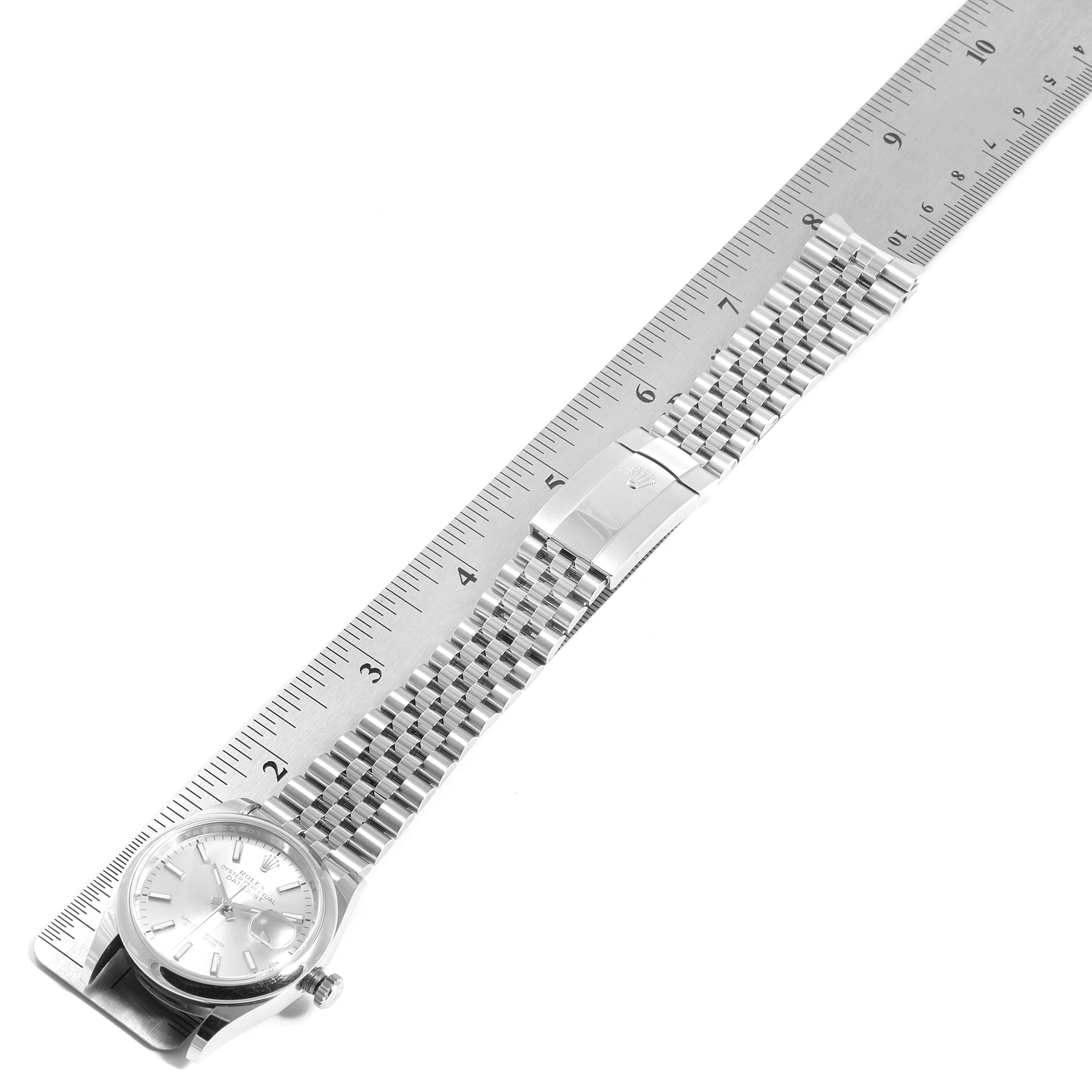 Rolex Datejust Silver Dial Jubilee Bracelet Mens Watch 126200 Box Card ...