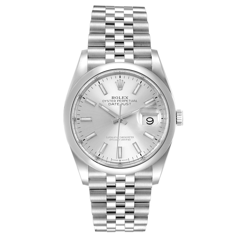 Rolex Datejust Silver Dial Jubilee Bracelet Mens Watch 126200 Box Card ...