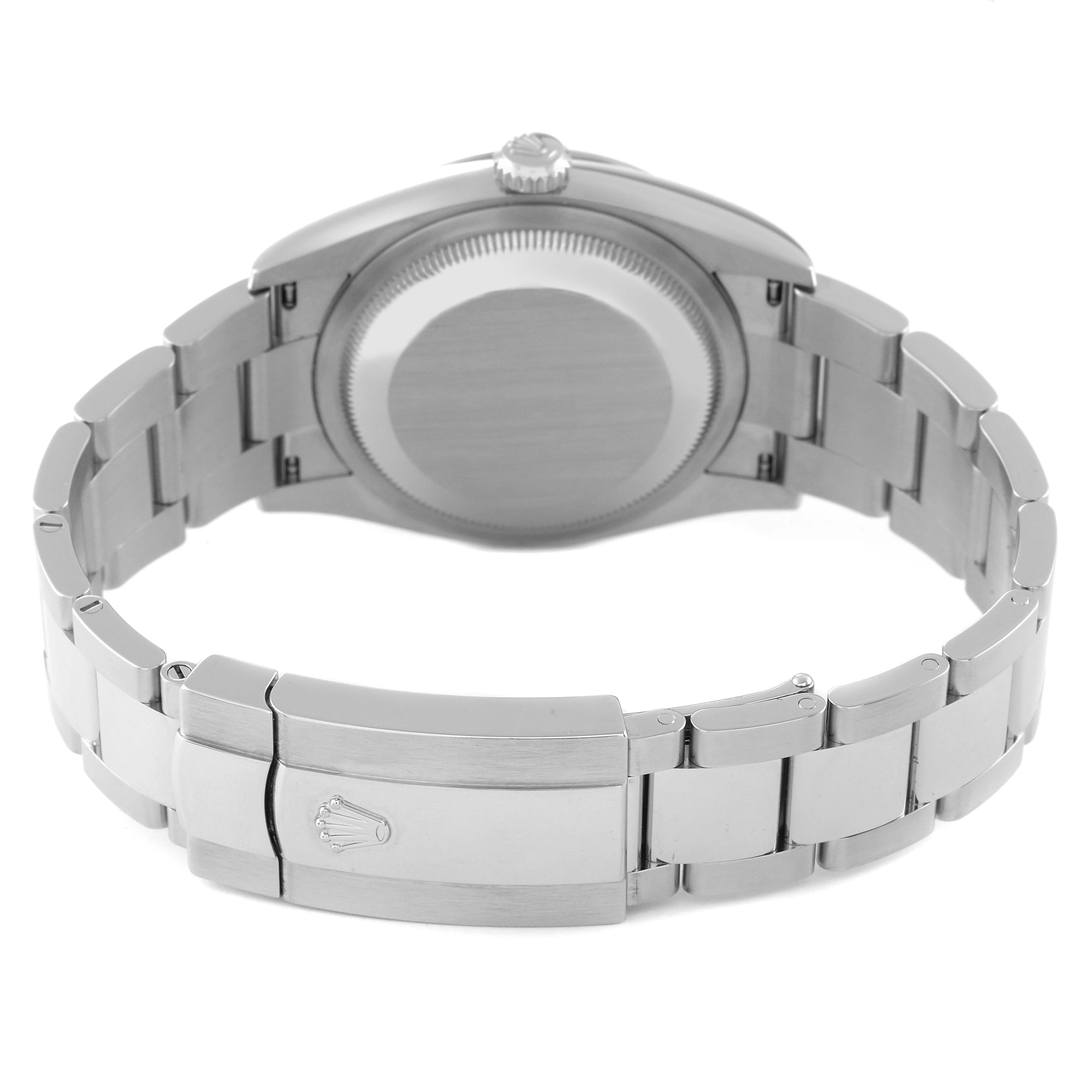 This image shows the case back and bracelet of a Rolex Datejust 126234 Men's Stainless Steel Blue Dial 126234 Men's Stainless Steel Blue Dial watch, viewed from the rear.