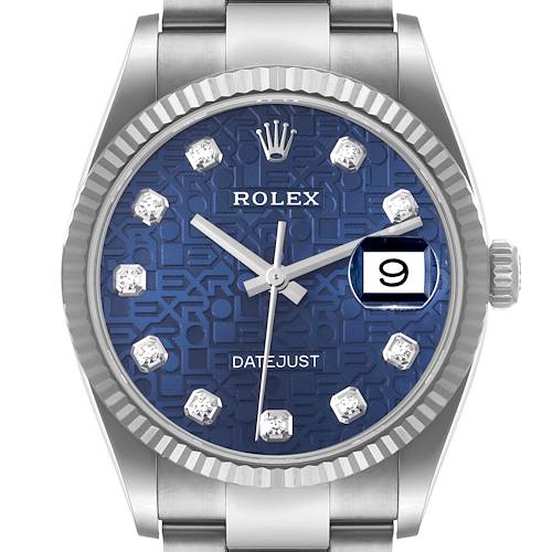 Photo of Rolex Datejust Steel White Gold Blue Diamond Dial Mens Watch 126234 Unworn