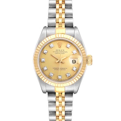 Photo of Rolex Datejust Steel Yellow Gold Diamond Ladies Watch 69173 Box Papers