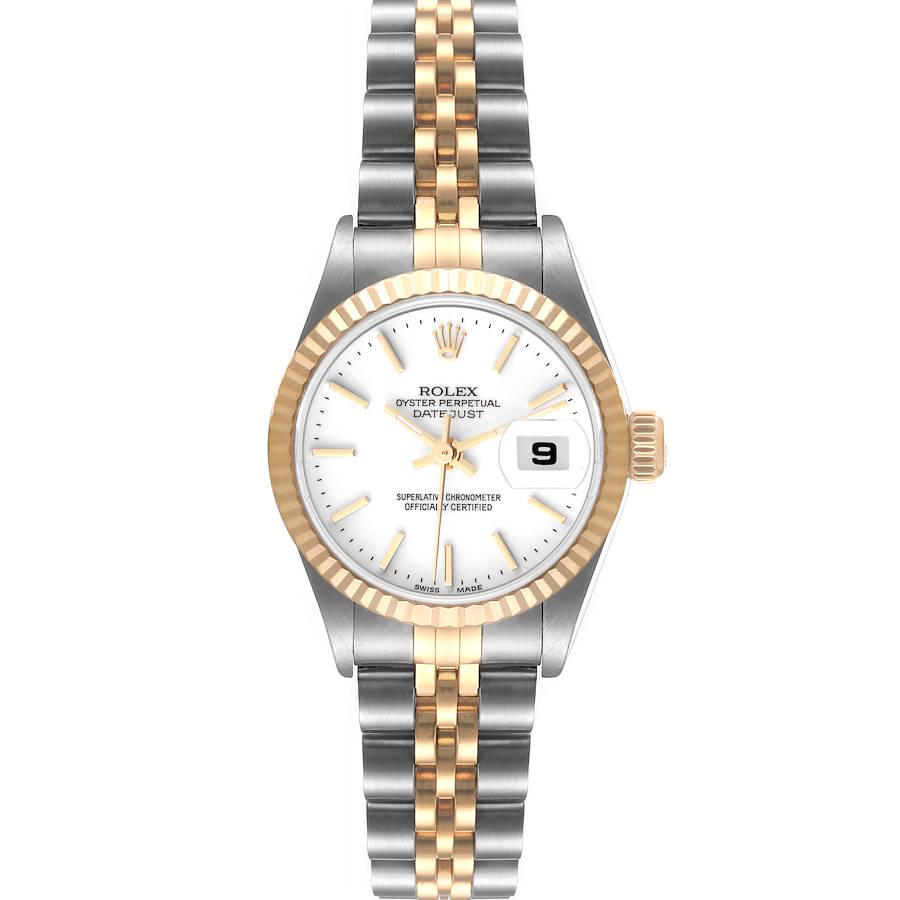 Rolex Datejust Steel Yellow Gold White Dial Ladies Watch 79163 Box Papers SwissWatchExpo