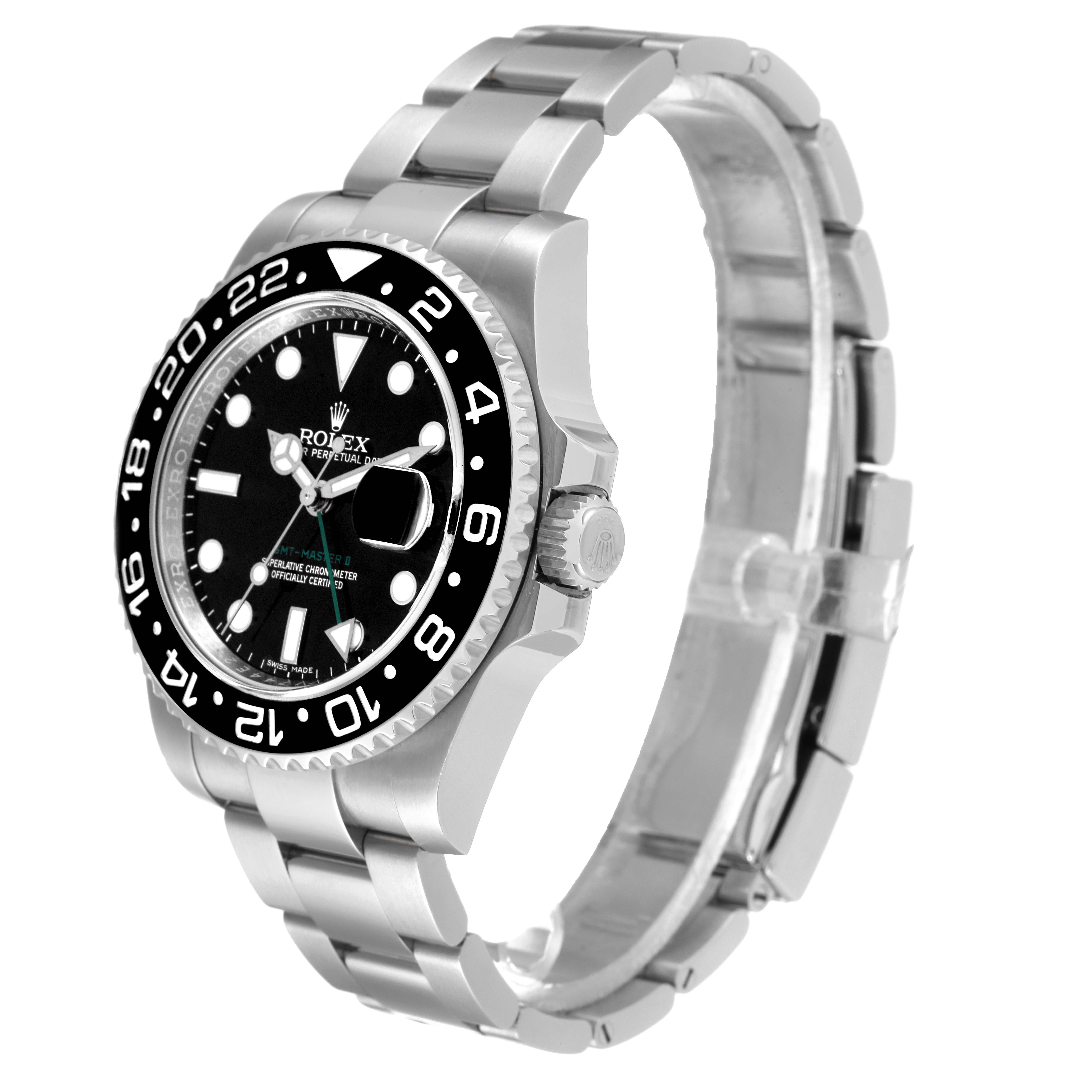 Rolex GMT Master II Black Dial Bezel Steel Mens Watch 116710 Box Card