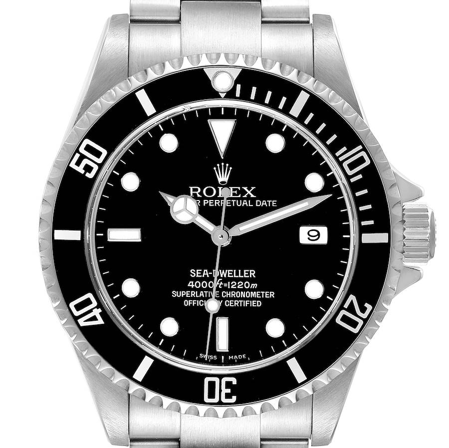 Rolex Seadweller 4000 Black Dial Steel Mens Watch 16600 Box Card SwissWatchExpo