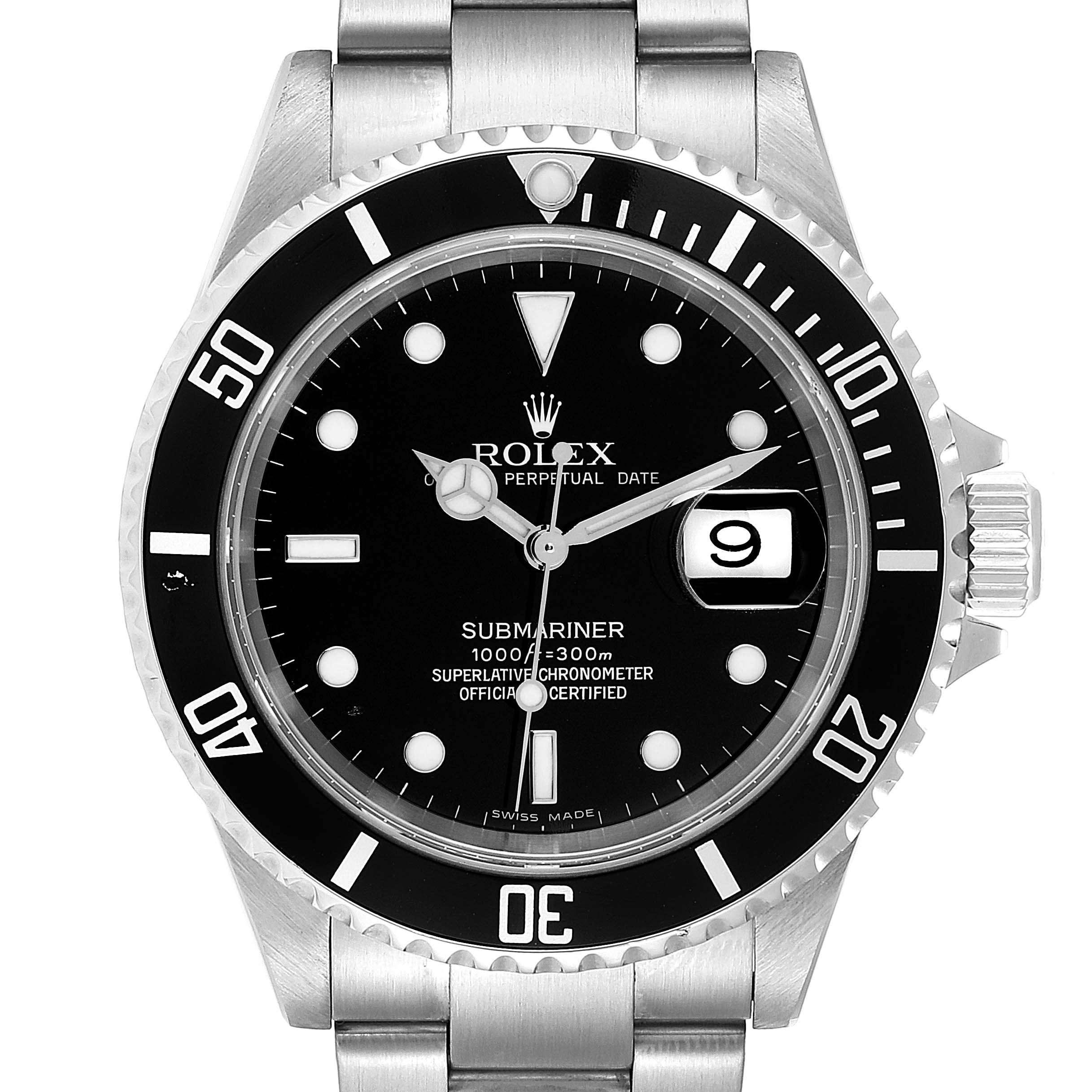 Rolex Submariner Date 40mm Stainless Steel Mens Watch 16610 ...