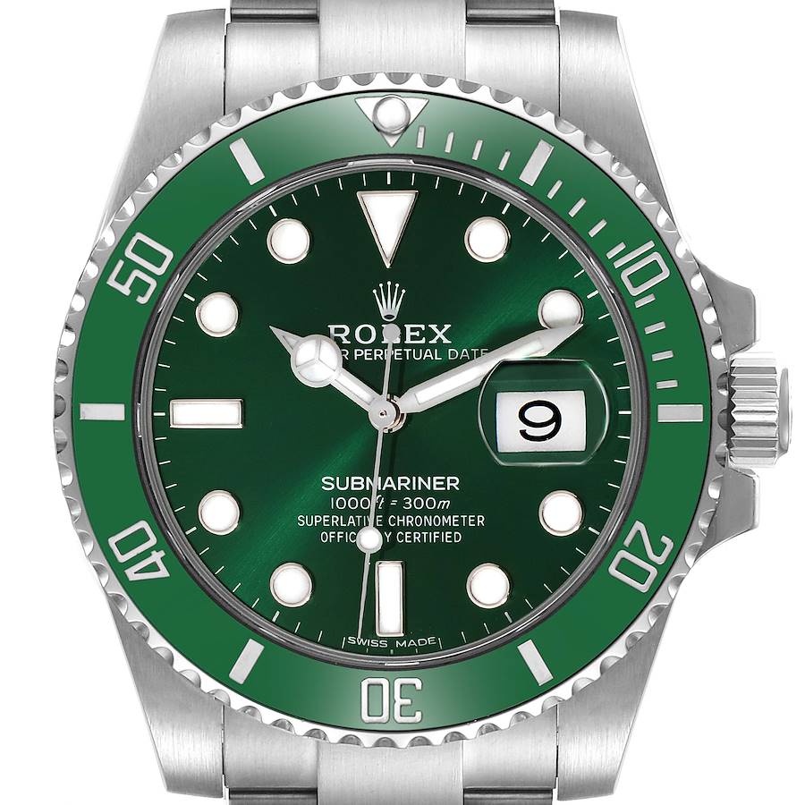 Rolex Submariner Hulk Green Dial Bezel Steel Mens Watch 116610LV Box ...