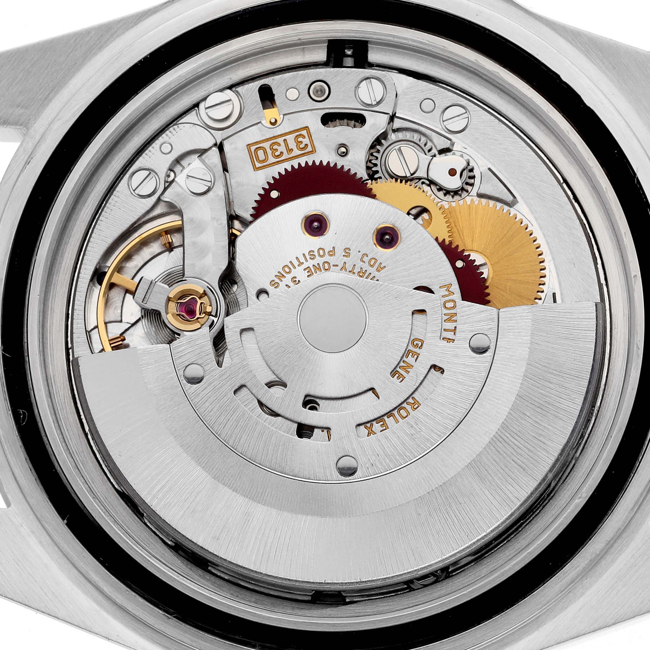 This image shows the intricate rear view of the movement and internal mechanical parts of a Rolex Submariner 14060M Men's Stainless Steel Black Dial 14060M Men's Stainless Steel Black Dial watch.