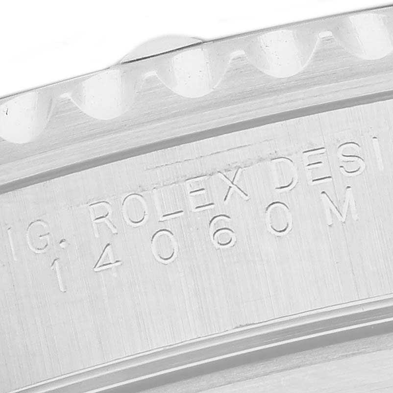 The image shows a Rolex Submariner 14060M Men's Stainless Steel Black Dial 14060M Men's Stainless Steel Black Dial No Date 2 Liner Steel Mens Watch 14060 Box Papers.