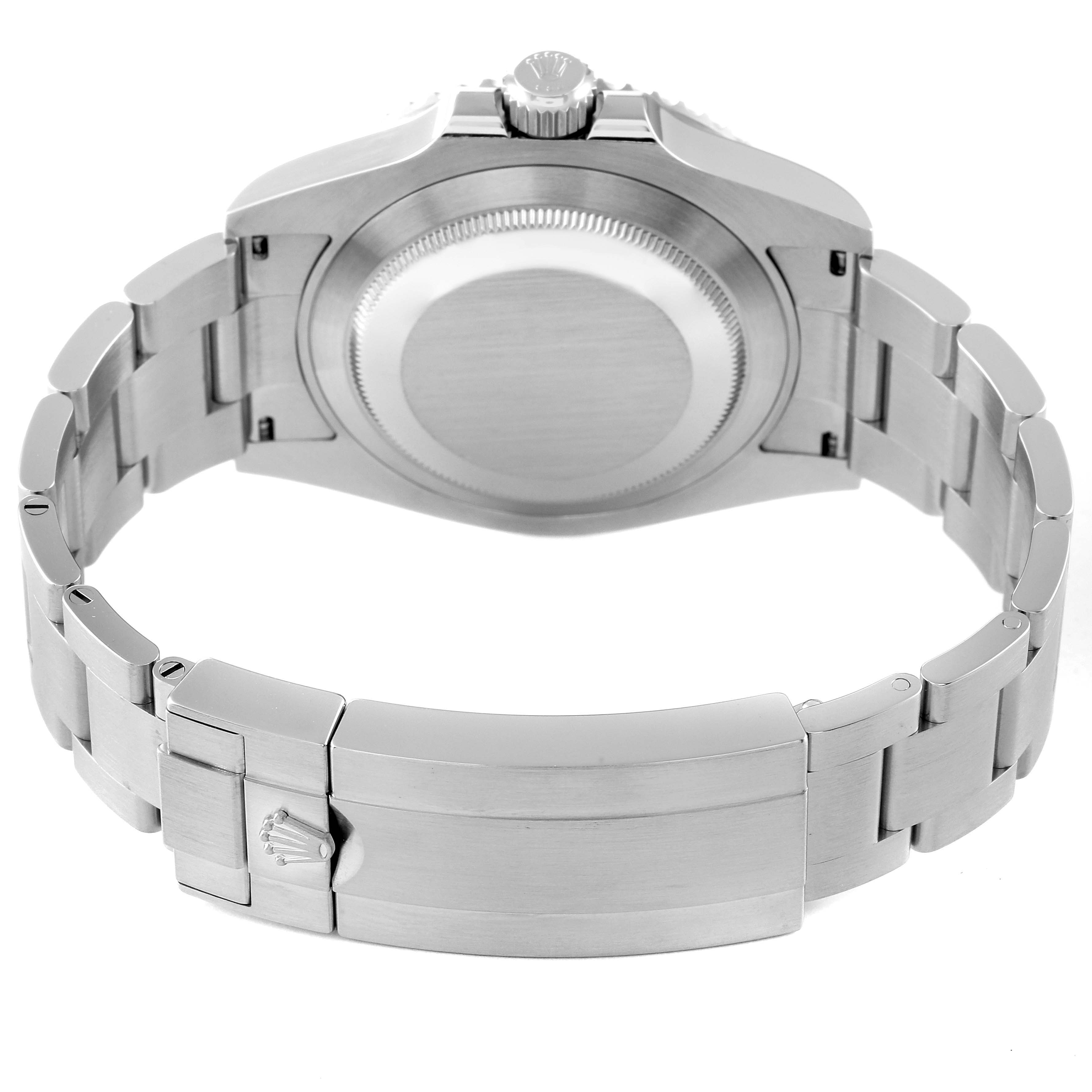 This image shows the back and bracelet clasp of the Rolex Submariner 124060 Men
s Stainless Steel  124060 Men
s Stainless Steel  watch from a rear angle.