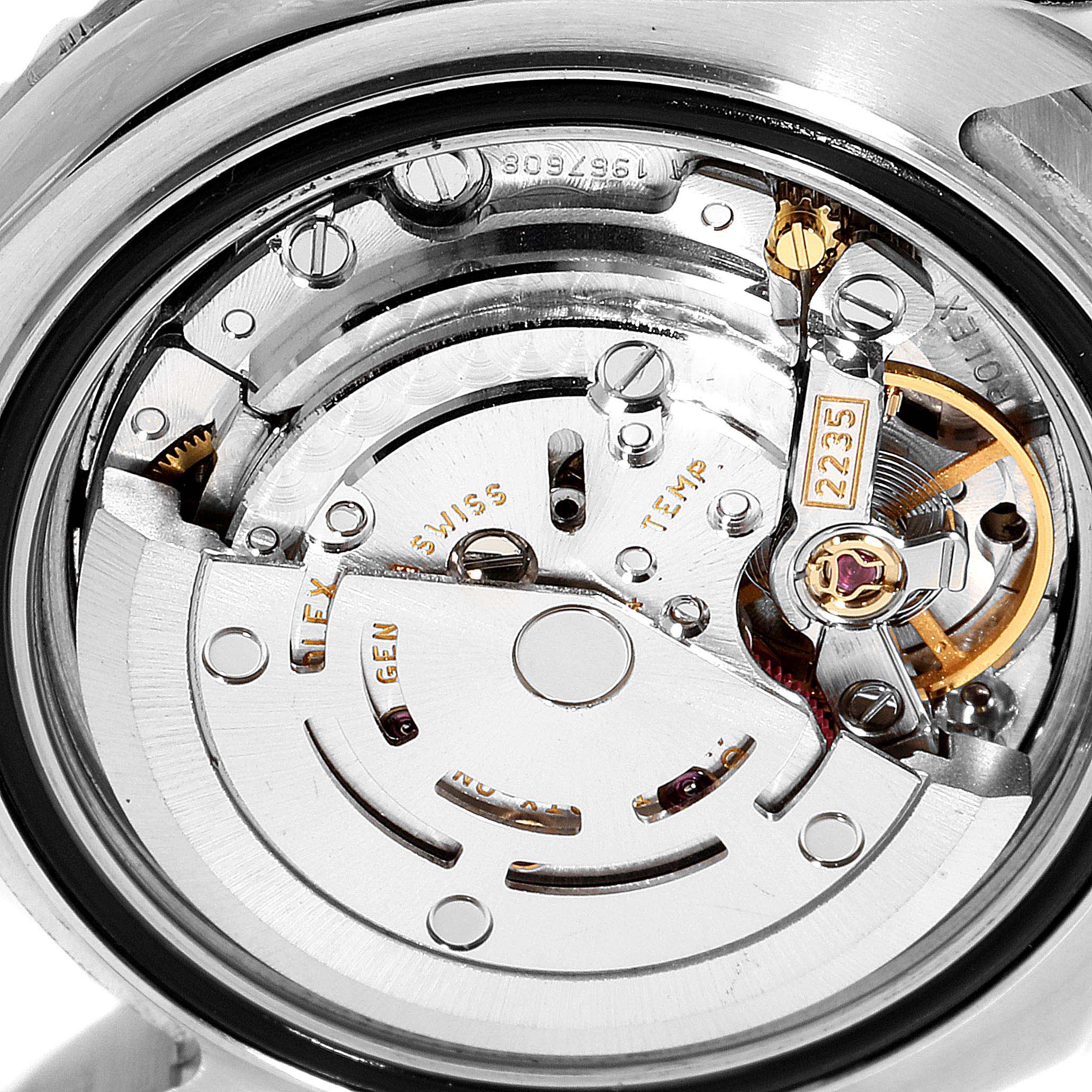 This is a close-up view of the movement mechanism of a Rolex Yacht-Master 169622 Women
s Stainless Steel Silver Dial 169622 Women
s Stainless Steel Silver Dial watch.