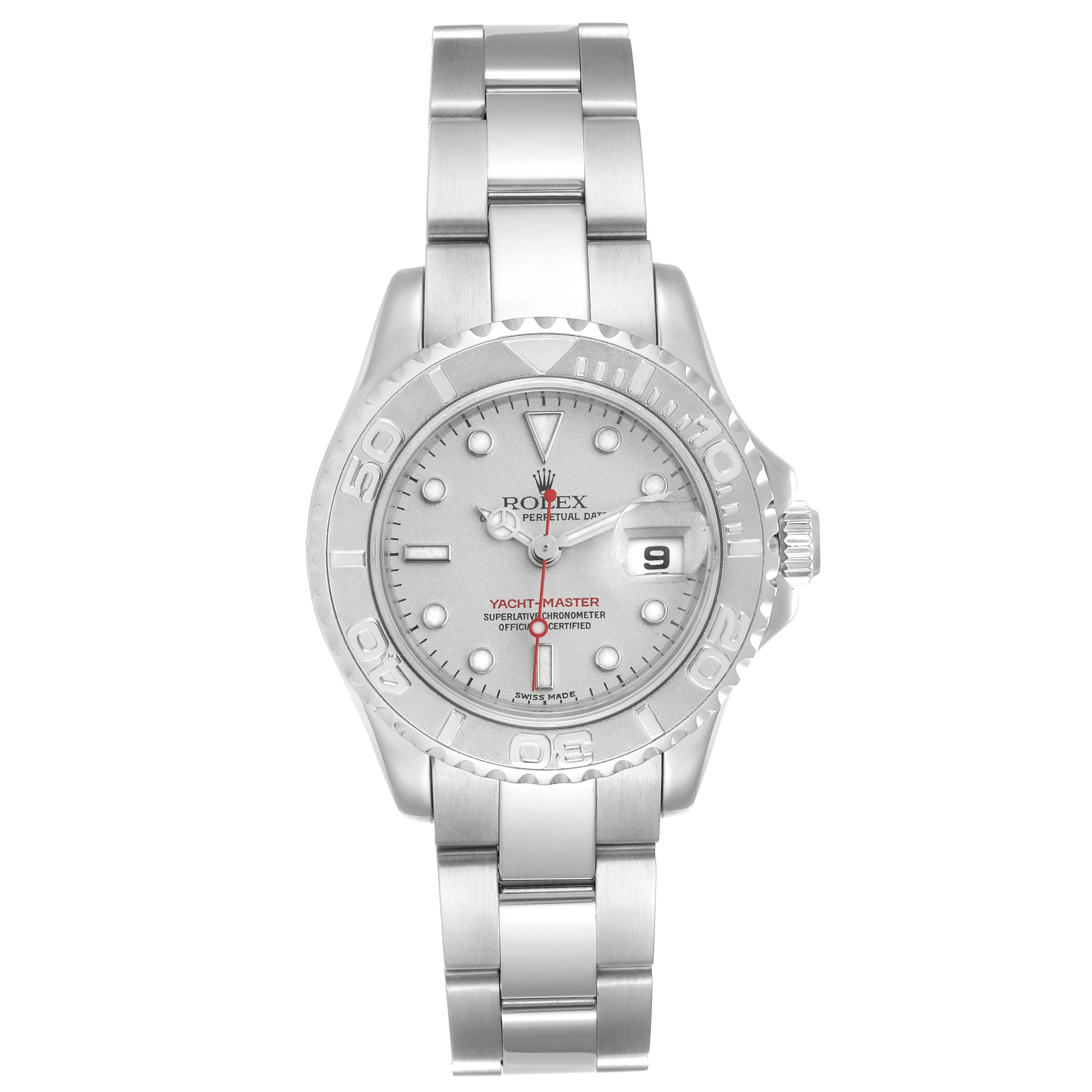 Rolex Yachtmaster 29 Steel Platinum Ladies Watch 169622 ...