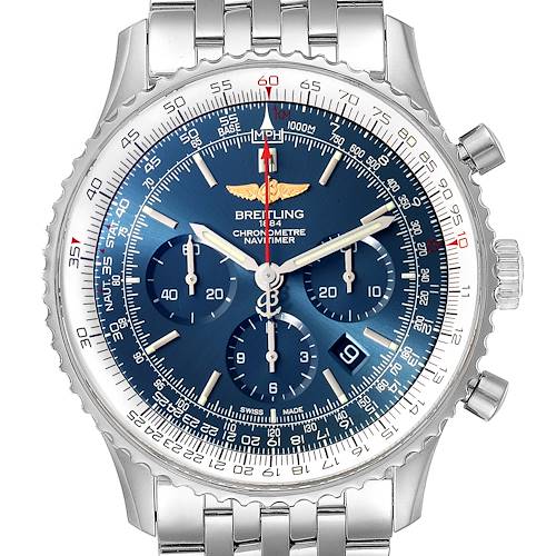 Photo of Breitling Navitimer 01 46mm Aurora Blue Dial Mens Watch AB0127 Box Papers