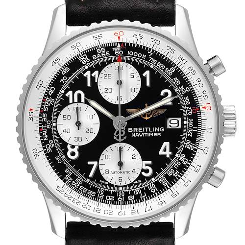 Photo of Breitling Navitimer II Black Dial Chronograph Mens Watch A13322 Box Papers