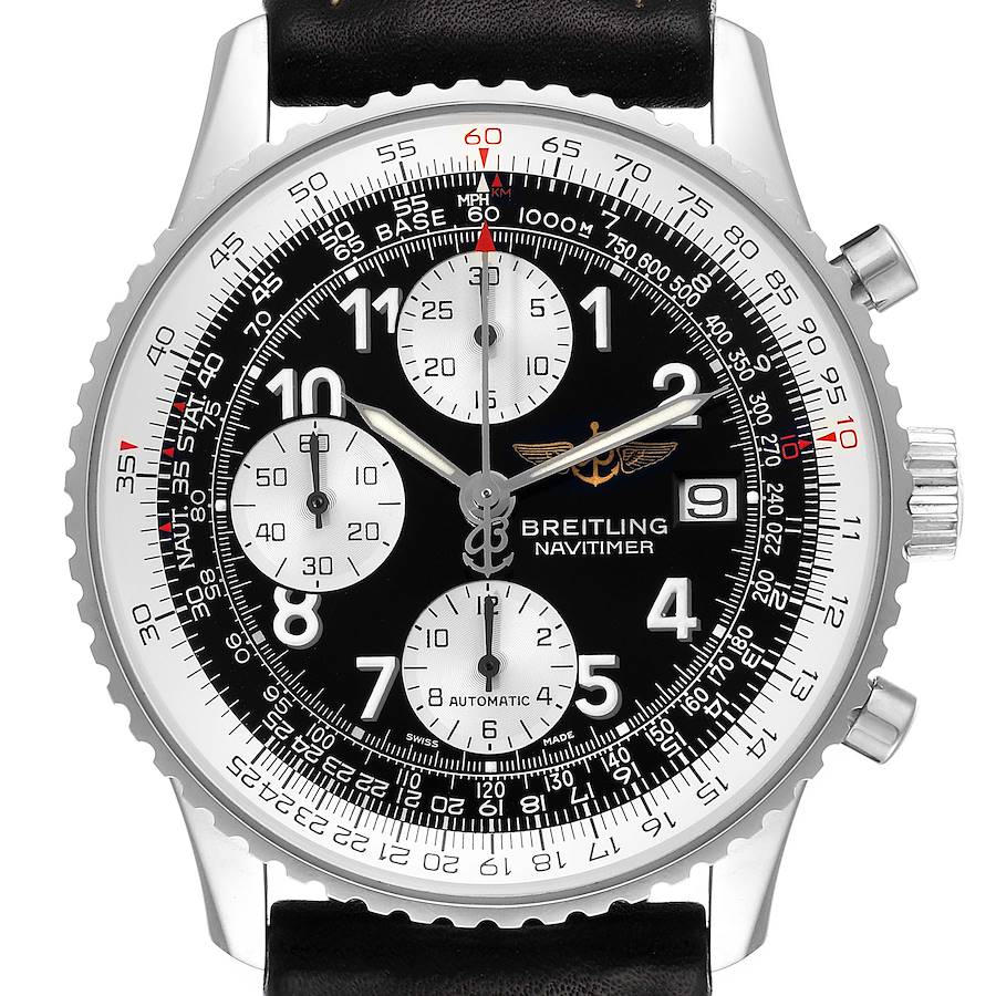 Breitling Navitimer II Black Dial Chronograph Mens Watch A13322 Box Papers SwissWatchExpo