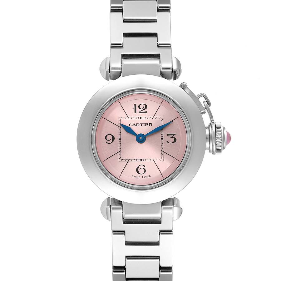 Cartier Miss Pasha Steel Pink Dial Ladies Watch W3140008 SwissWatchExpo