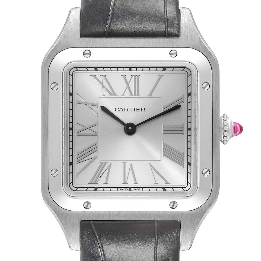 Cartier Santos Dumont Le Bresil Platinum Limited Edition Mens Watch WSSA0046 Box Card SwissWatchExpo