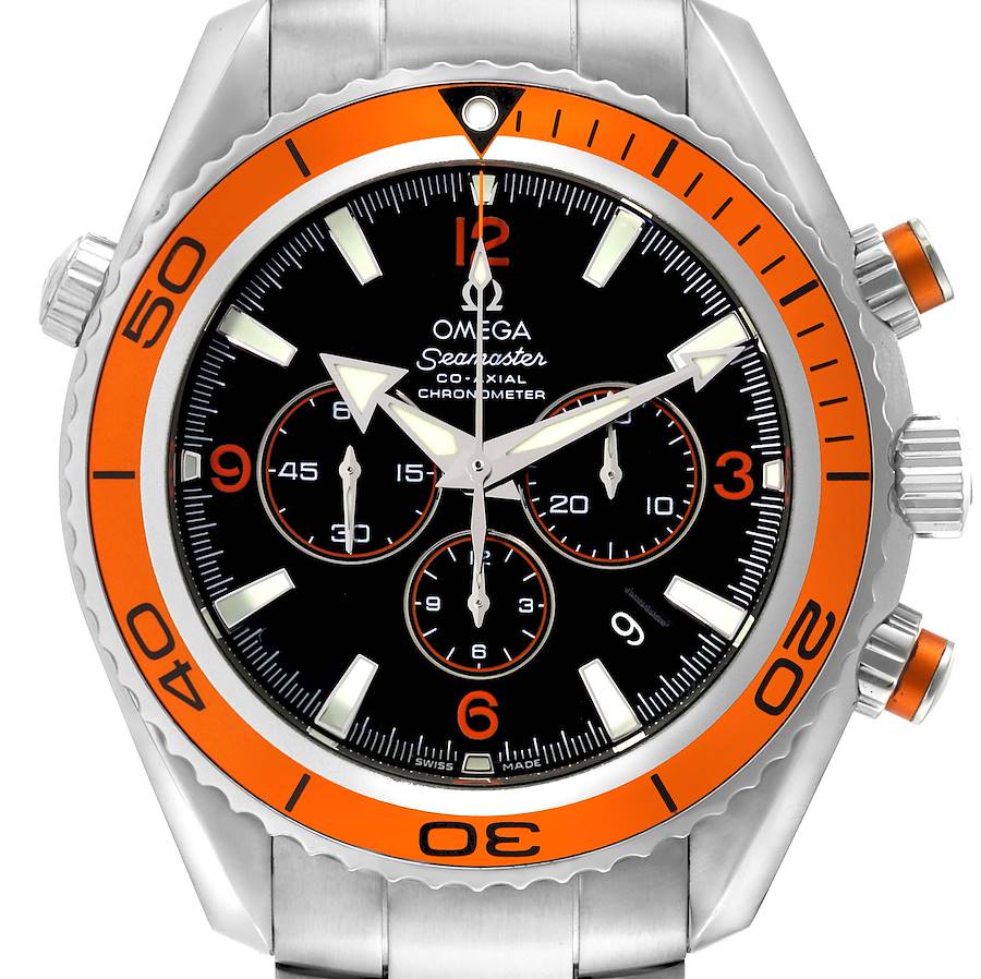 Omega Seamaster Planet Ocean XL Chrono Mens Watch 2218.50.00 Box Card SwissWatchExpo