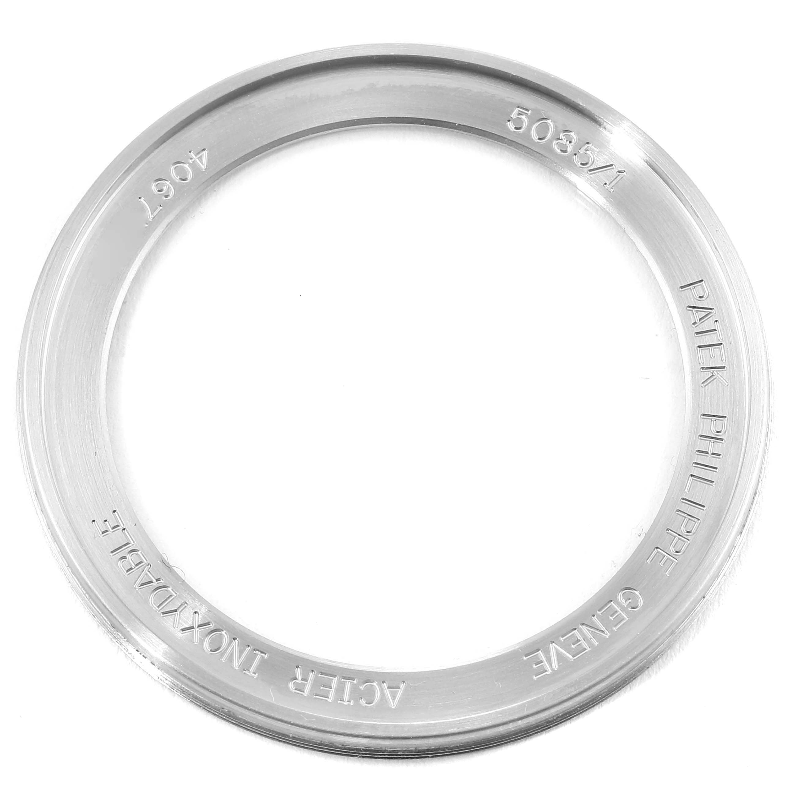 The image shows a close-up view of a bezel for the Neptune model by Patek Philippe, highlighting engraved text and numbers.