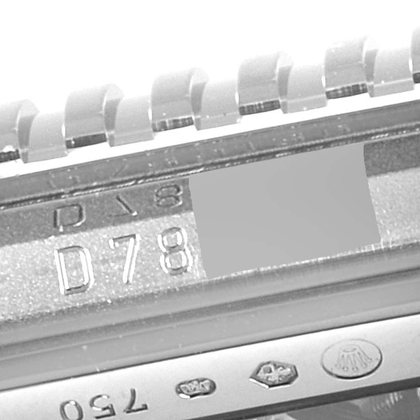The image shows a close-up of the serial and reference numbers on the side of the Rolex Cellini 5441/9 Men's White Gold Silver Dial 5441/9 Men's White Gold Silver Dial watch.