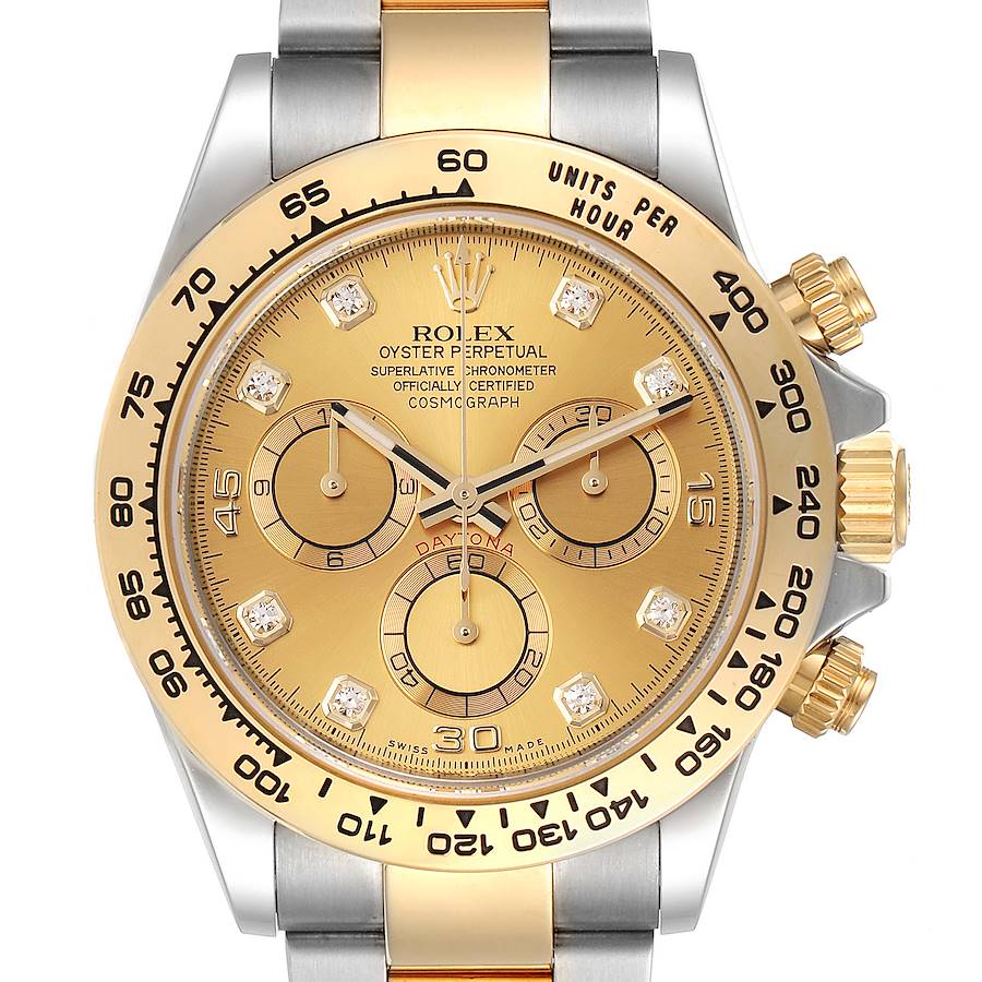 Rolex Cosmograph Daytona Steel Yellow Gold Diamond Watch 116503 SwissWatchExpo