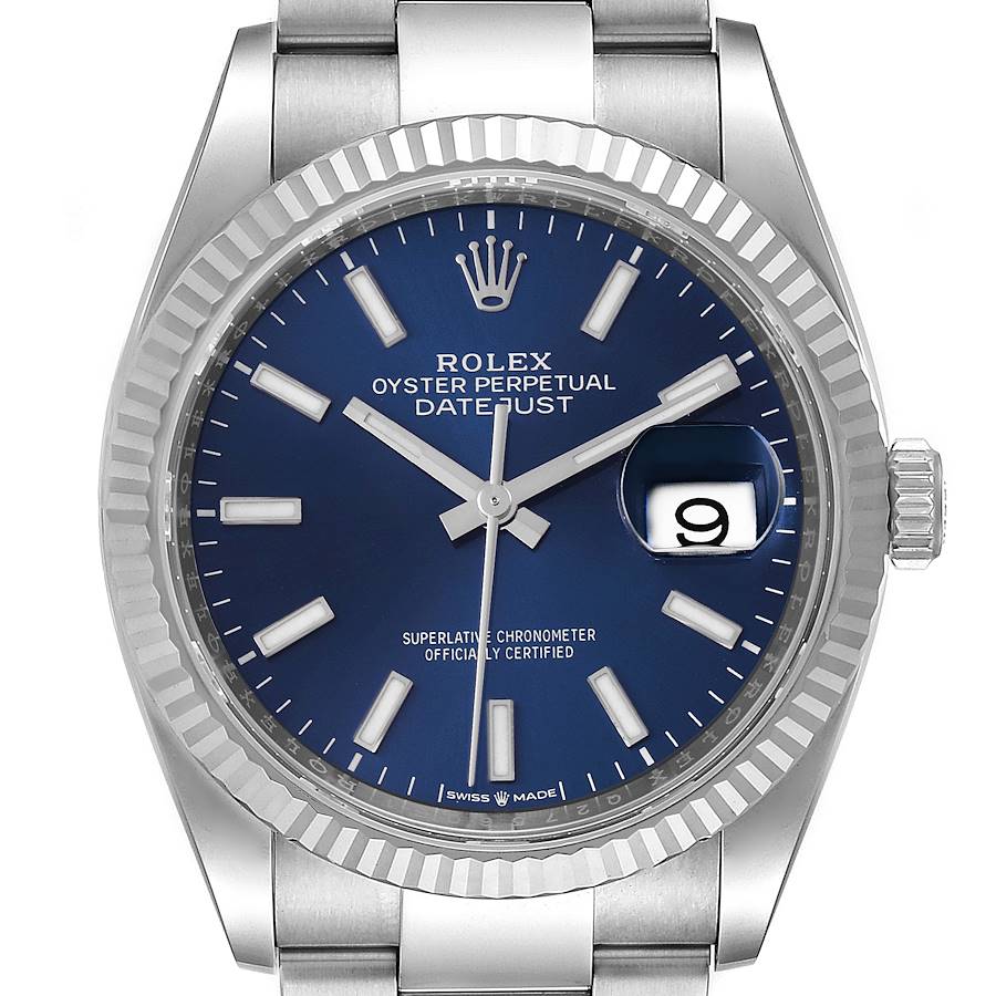 Rolex Datejust Steel White Gold Blue Dial Mens Watch 126234 SwissWatchExpo