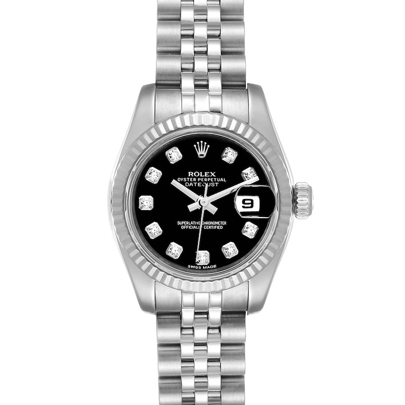 Rolex Datejust Steel White Gold Diamond Ladies Watch 79174 Box Card SwissWatchExpo