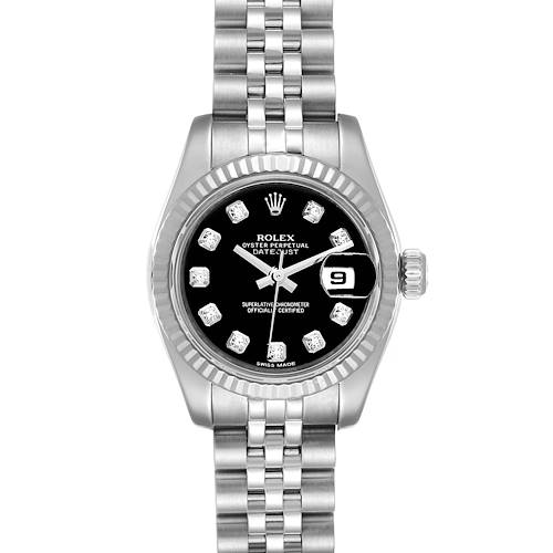 Photo of Rolex Datejust Steel White Gold Diamond Ladies Watch 79174 Box Card