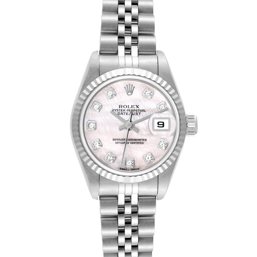 Rolex Datejust Steel White Gold Mother of Pearl Diamond Dial Ladies Watch 79174 SwissWatchExpo