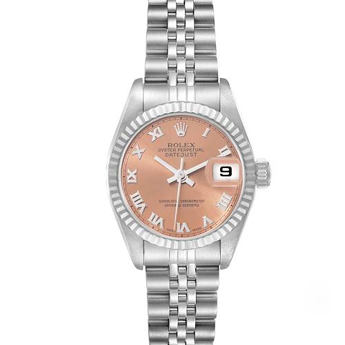 Photo of Rolex Datejust Steel White Gold Salmon Dial Ladies Watch 69174 Box Papers