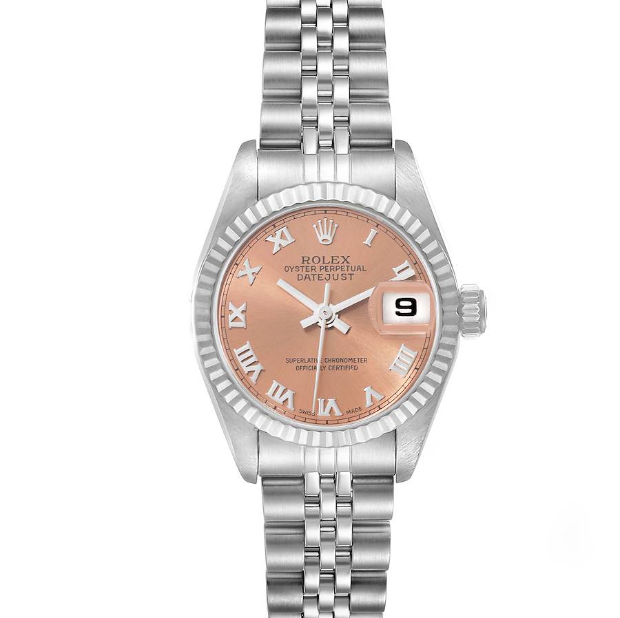 Rolex Datejust Steel White Gold Salmon Dial Ladies Watch 69174 Box Papers SwissWatchExpo