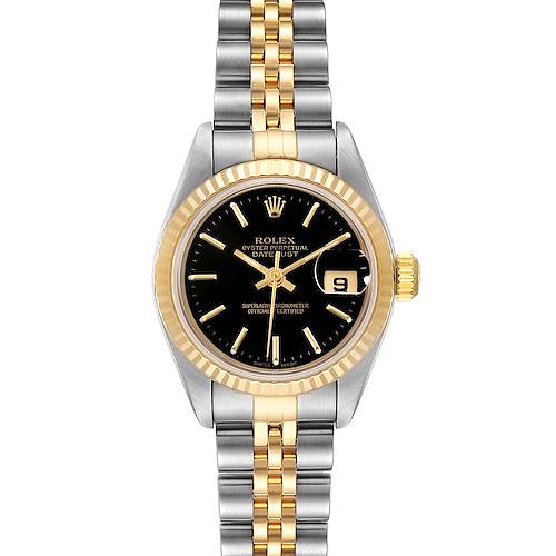 Photo of Rolex Datejust Steel Yellow Gold Black Dial Ladies Watch 79173