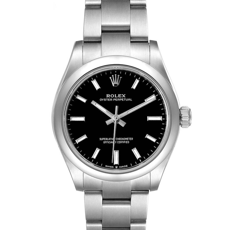 Rolex Midsize 31mm Black Dial Automatic Steel Ladies Watch 277200 Unworn SwissWatchExpo