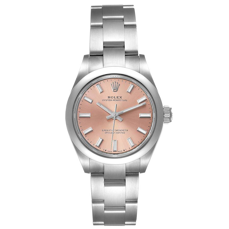 Rolex Oyster Perpetual 28mm Pink Dial Steel Ladies Watch 276200 Unworn SwissWatchExpo