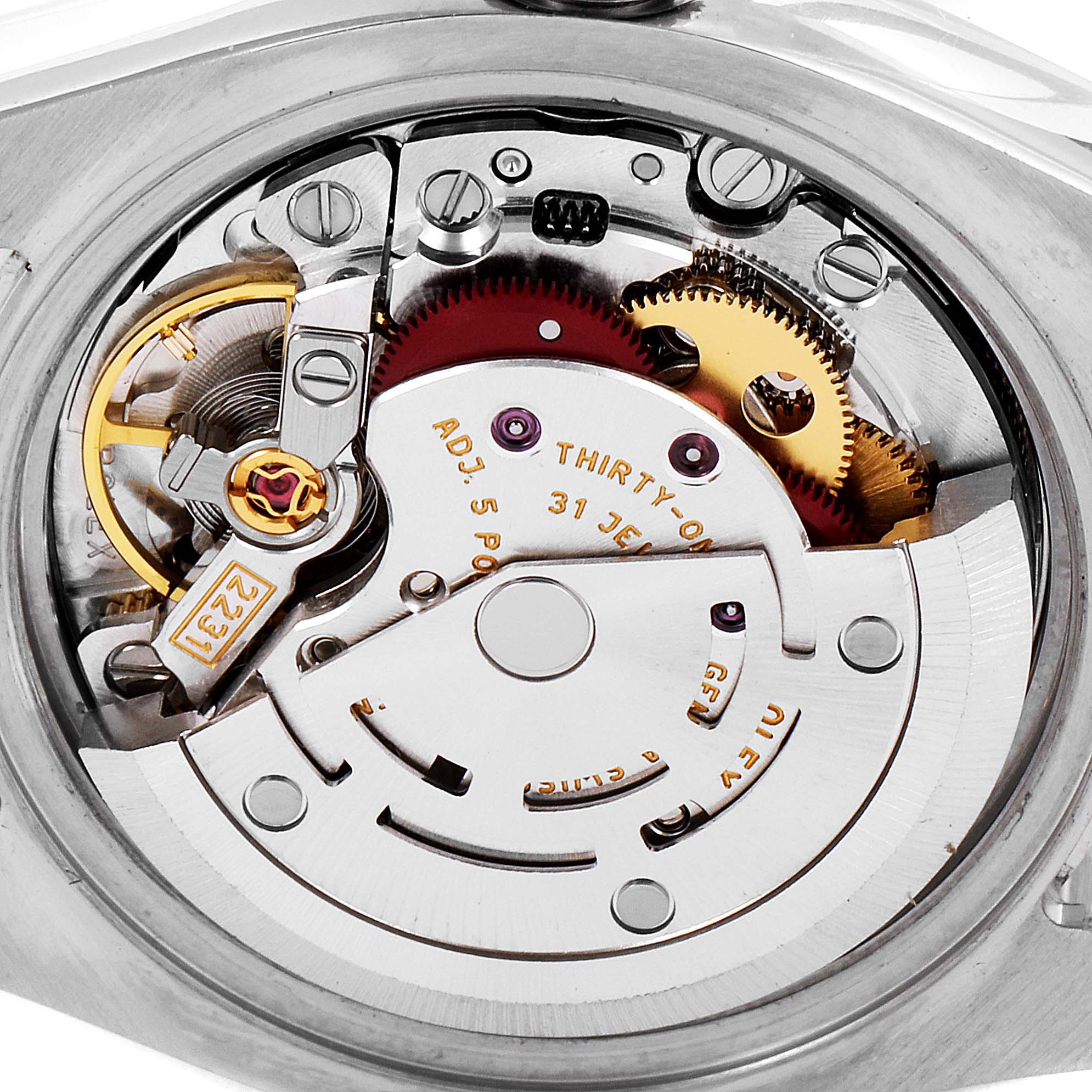 The image shows the internal mechanical movement of a Rolex Oyster Perpetual 176200 Women's Stainless Steel Silver Dial 176200 Women's Stainless Steel Silver Dial watch.