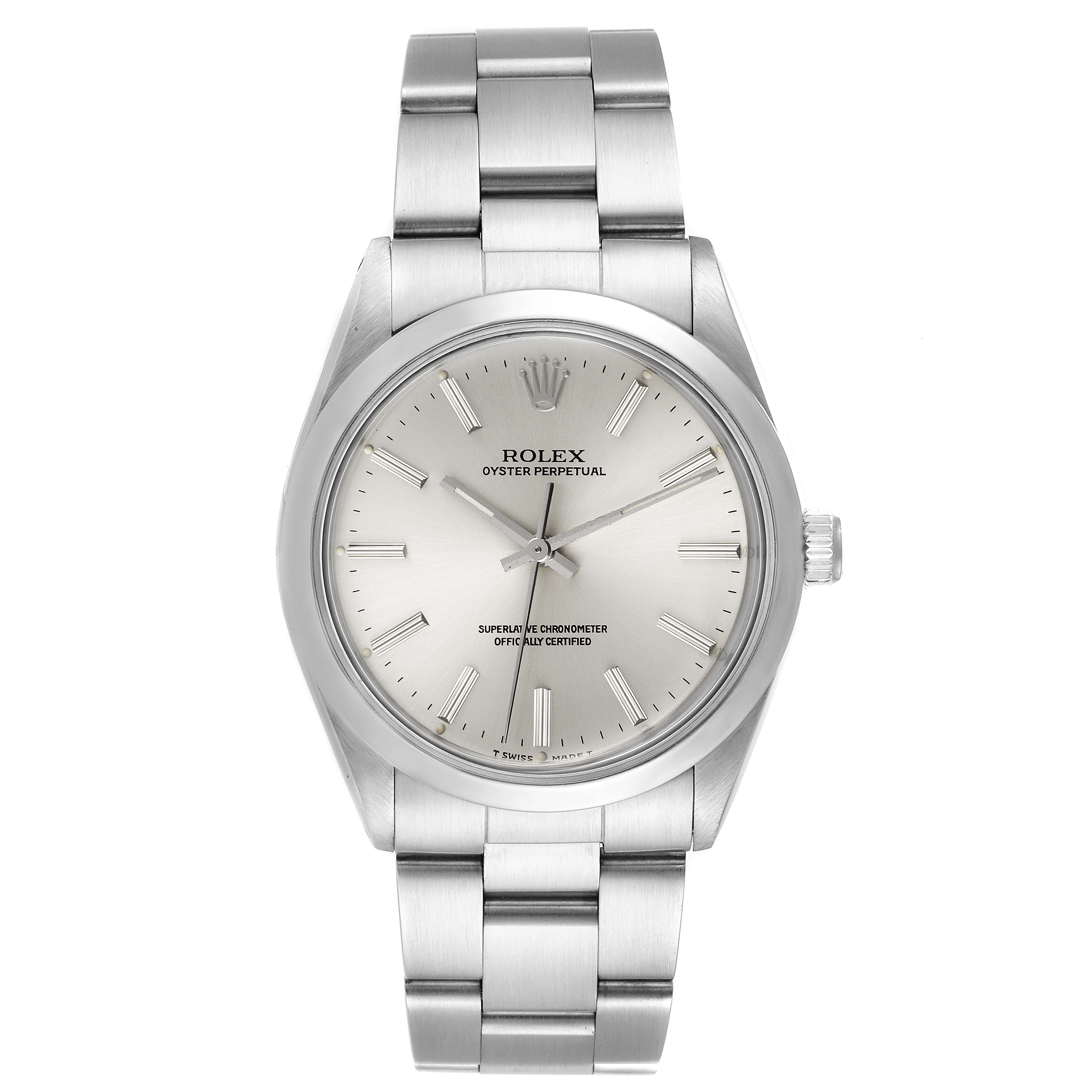 純正 ROLEX 1002 ベゼル 傷あり ステンレス Bezel rolex-oyster-perpetual-silver-