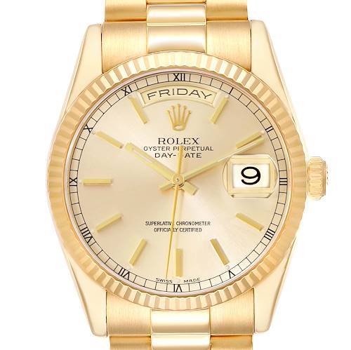 Photo of Rolex President Day Date 36mm Yellow Gold Mens Watch 118238 Box Papers