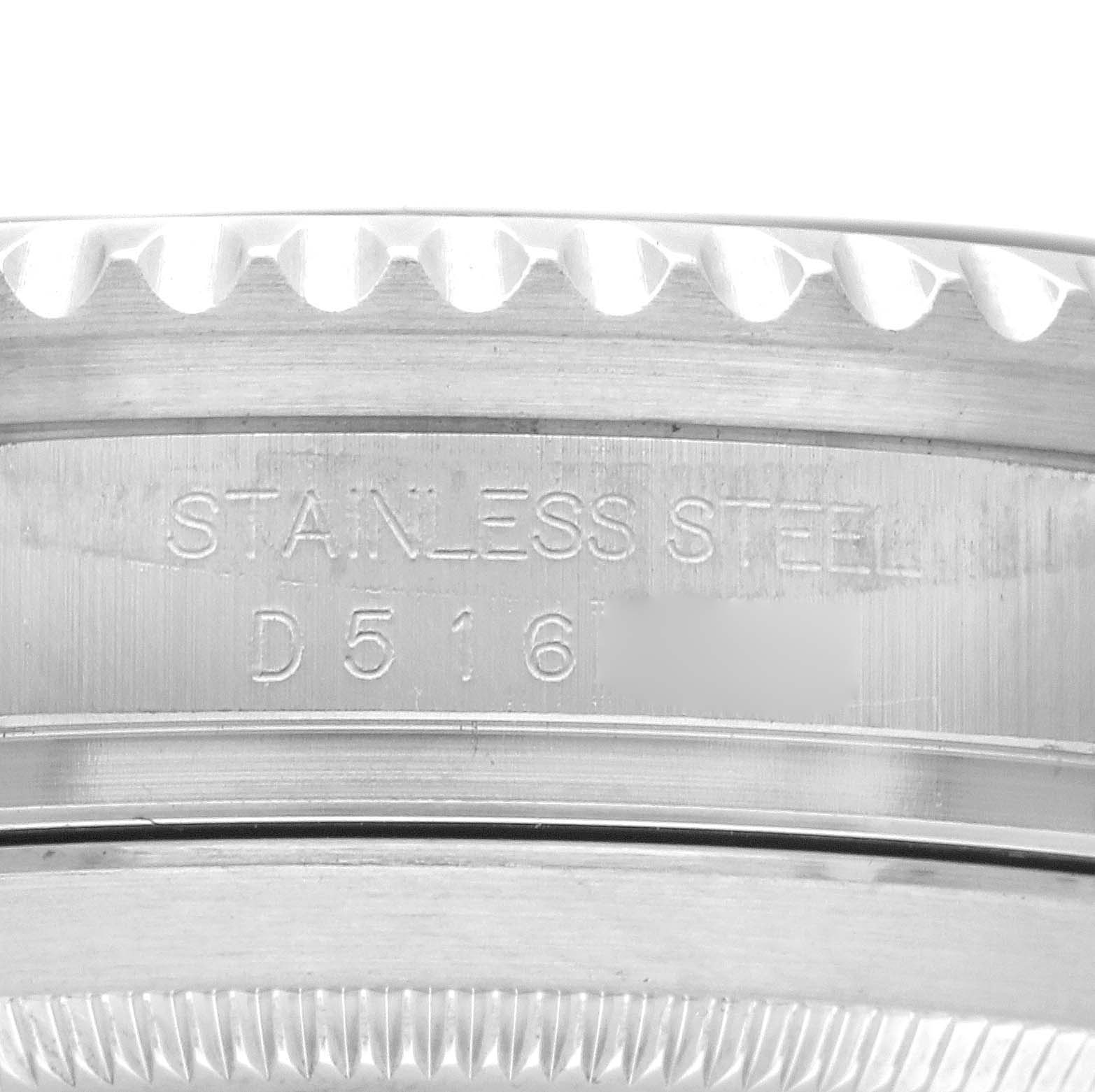 The image shows a close-up of the stainless steel case side and bezel of a Rolex Sea-Dweller 16600 Men's Stainless Steel Black Dial 16600 Men's Stainless Steel Black Dial watch.