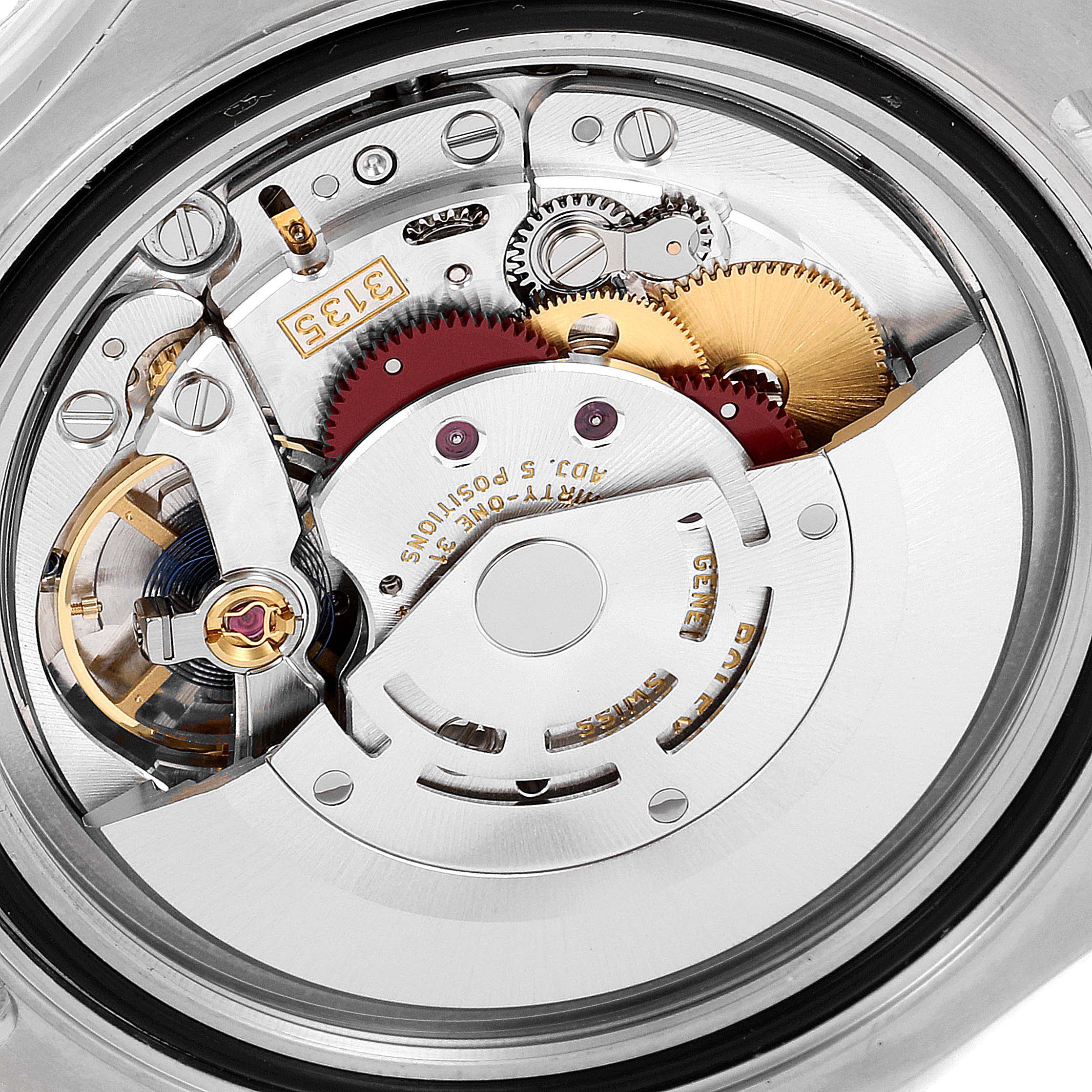 The image shows the internal movement mechanism of a Rolex Yacht-Master 116621 Men's Steel and Gold (two tone) Black Dial 116621 Men's Steel and Gold (two tone) Black Dial watch, viewed from the back.