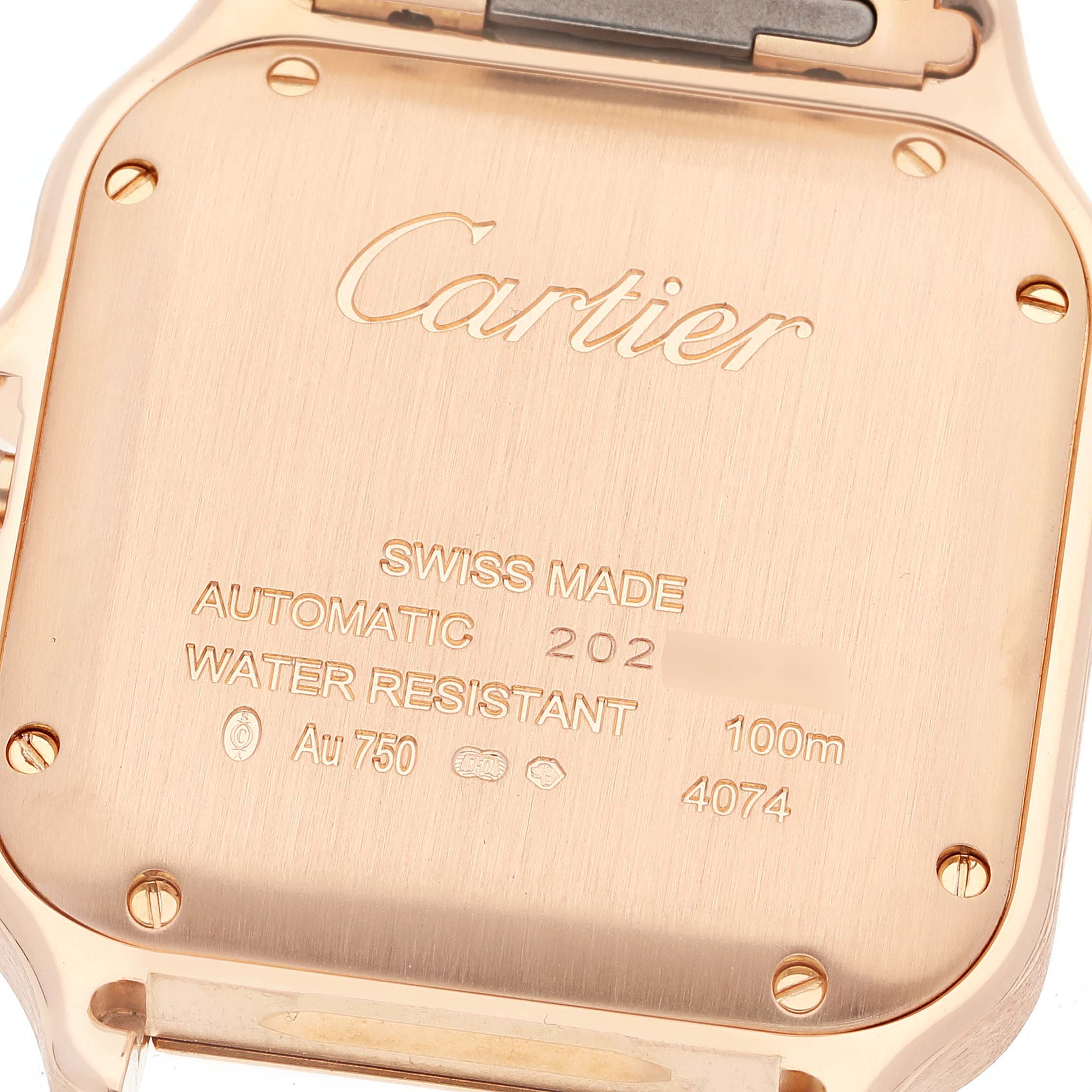 Cartier Santos Rose Gold Midsize Mens Watch WGSA0008 Card | SwissWatchExpo