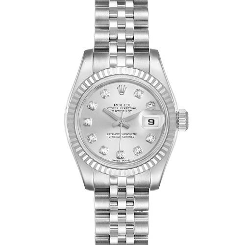 Photo of Rolex Datejust Steel White Gold Diamond Ladies Watch 179174 Box Papers