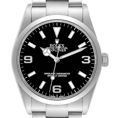 Photo of Rolex Explorer I Luminous Numbers Steel Mens Watch 114270 Box Papers