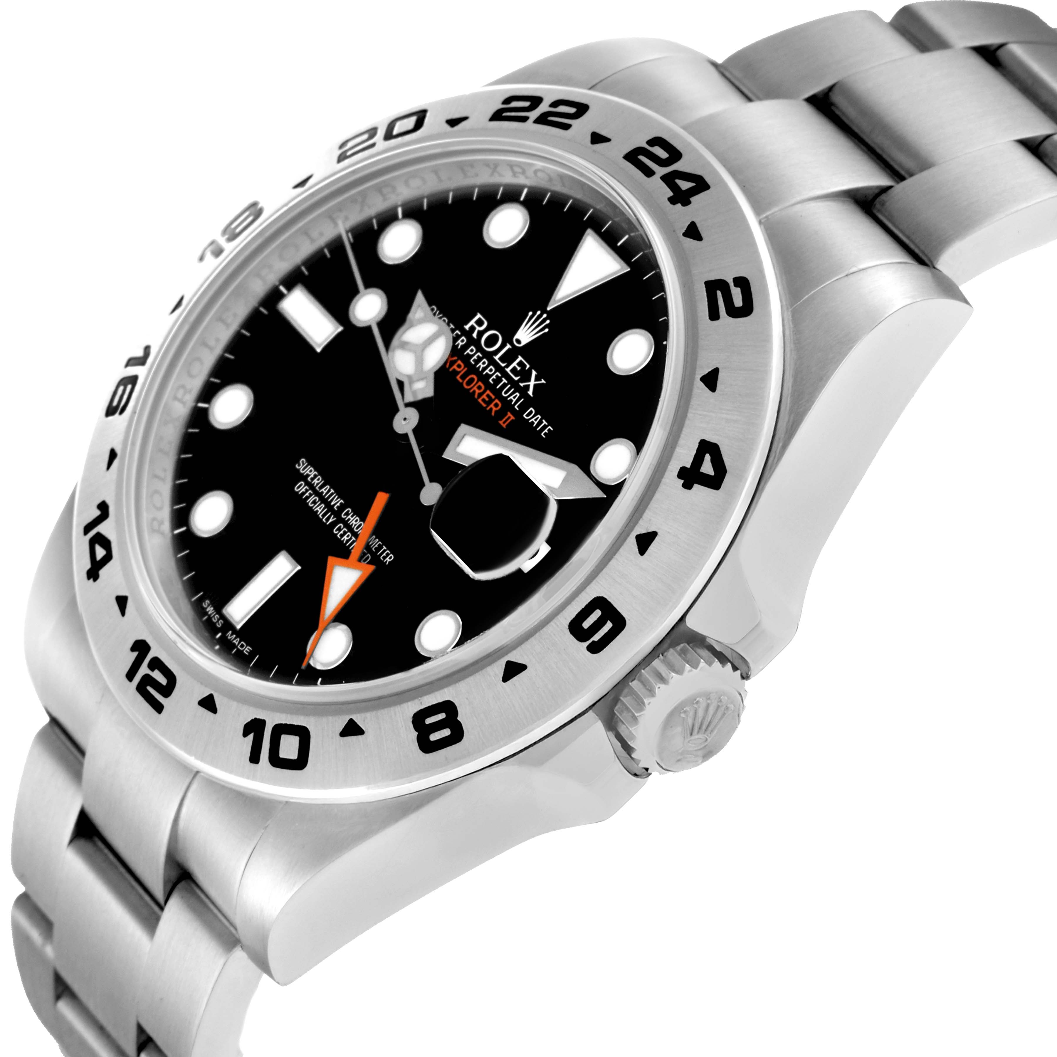 The Rolex Explorer 216570 Men
s Stainless Steel Black Dial watch is shown at an angle highlighting the bezel, dial, crown, and part of the bracelet.