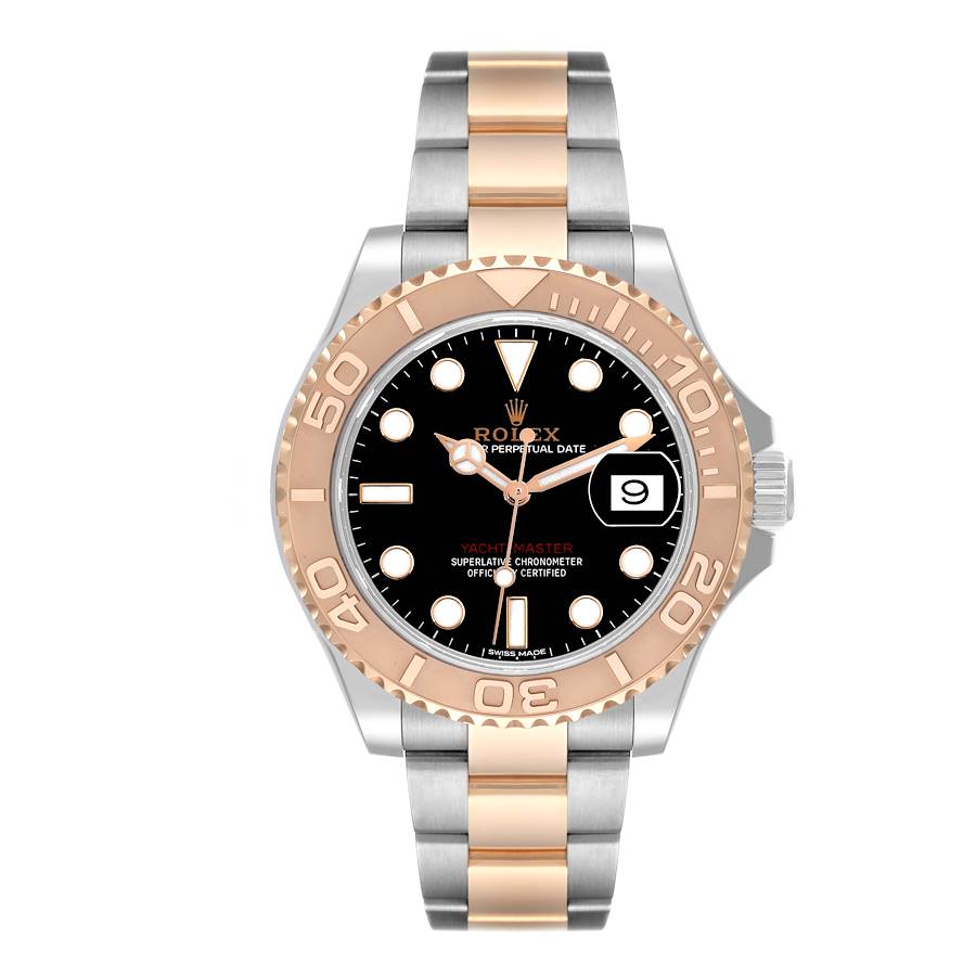 Rolex Yachtmaster 40 Rose Gold Steel Black Dial Mens Watch 116621