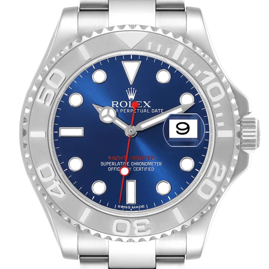 Rolex 116622 YACHT-MASTER Blue Dial Platinum Steel Mens Watch