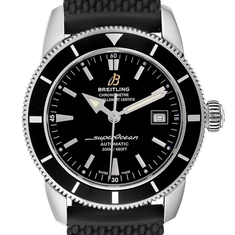 Breitling Superocean Heritage 42 Black Dial Steel Mens Watch A17321 SwissWatchExpo