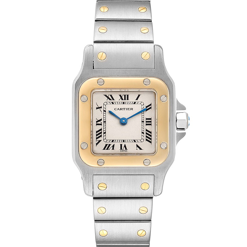 Cartier Santos Galbee Steel Yellow Gold Ladies Watch 166930 Box Papers SwissWatchExpo