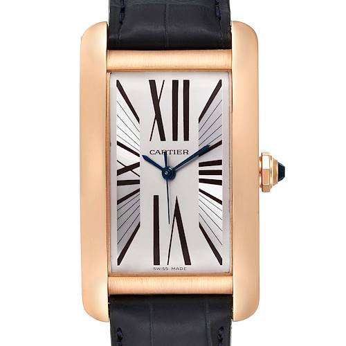 Photo of Cartier Tank Americaine Silver Dial Rose Gold Automatic Mens Watch 2505