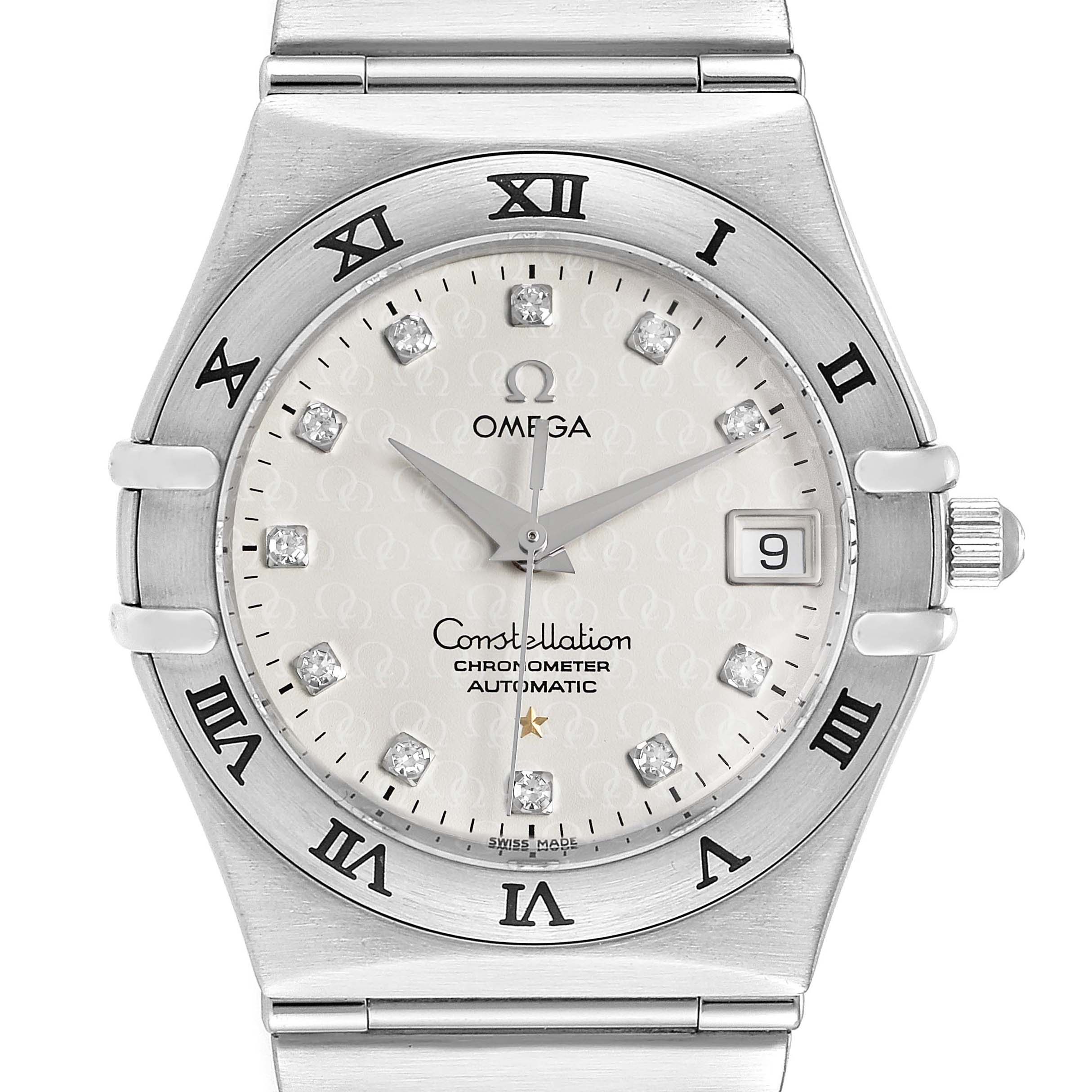 Omega Constellation Classic Steel Diamond Mens Watch 1504.35.00 ...